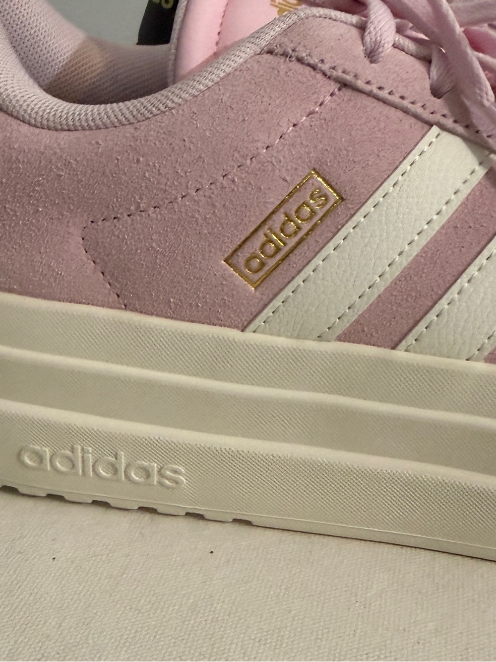 Adidas VL Court Bold Sneakers Women’s Pink Suede Platform Size 9 Shoes NWOB - Picture 9 of 14